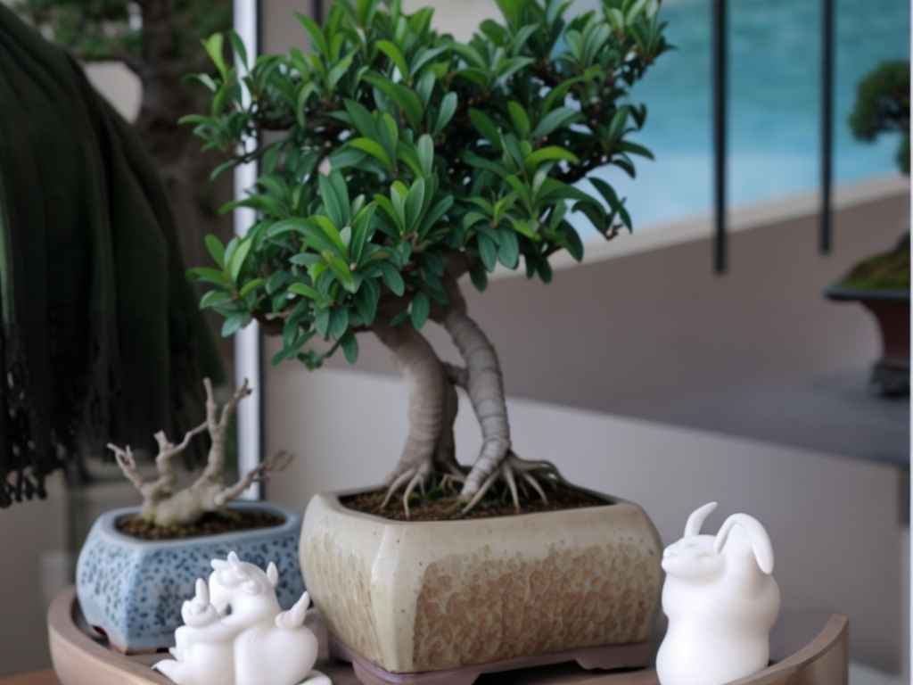 Riega el bonsái regularmente ficus